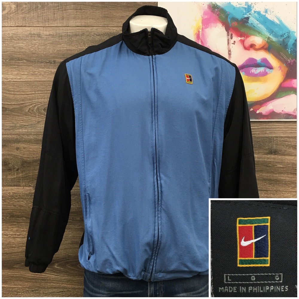 VINTAGE Nike Court Challenge Tennis Jacket Mens Large Full Zip Track Windbreaker